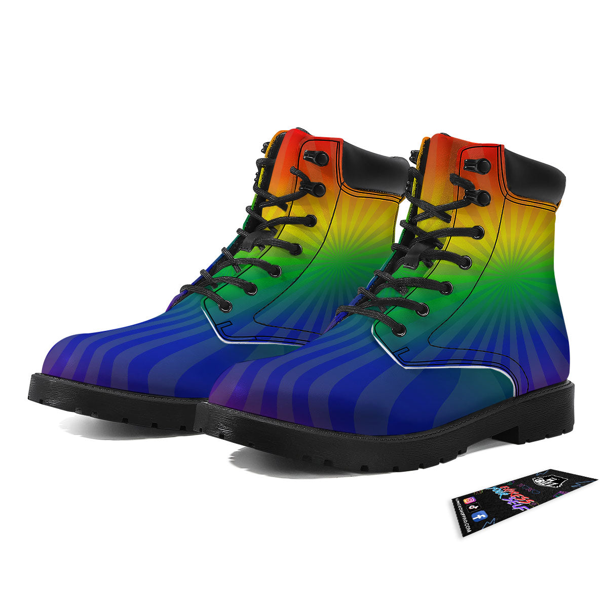 Rainbow Rays LGBT Pride Print Boots-grizzshop