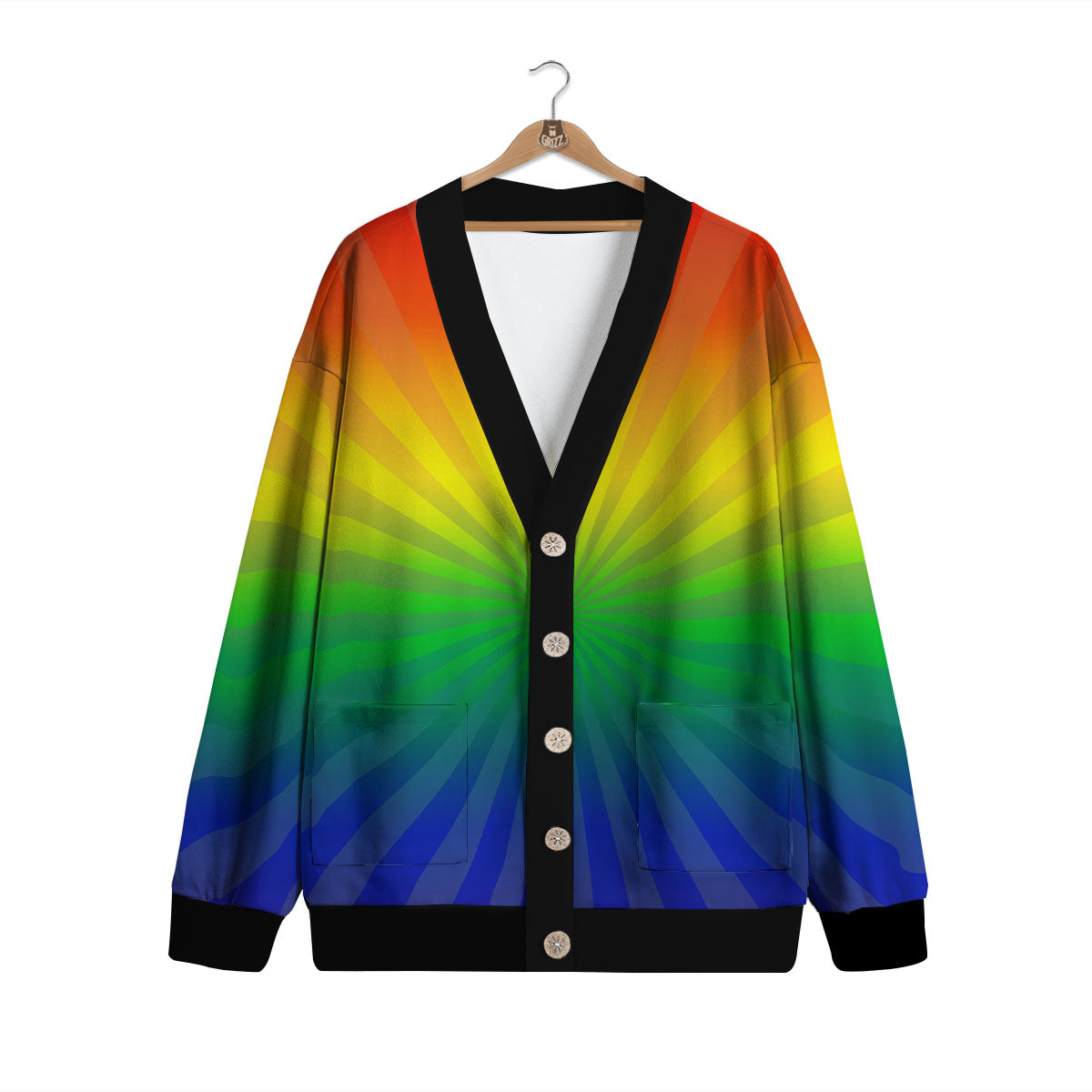 Rainbow Rays LGBT Pride Print Cardigan-grizzshop