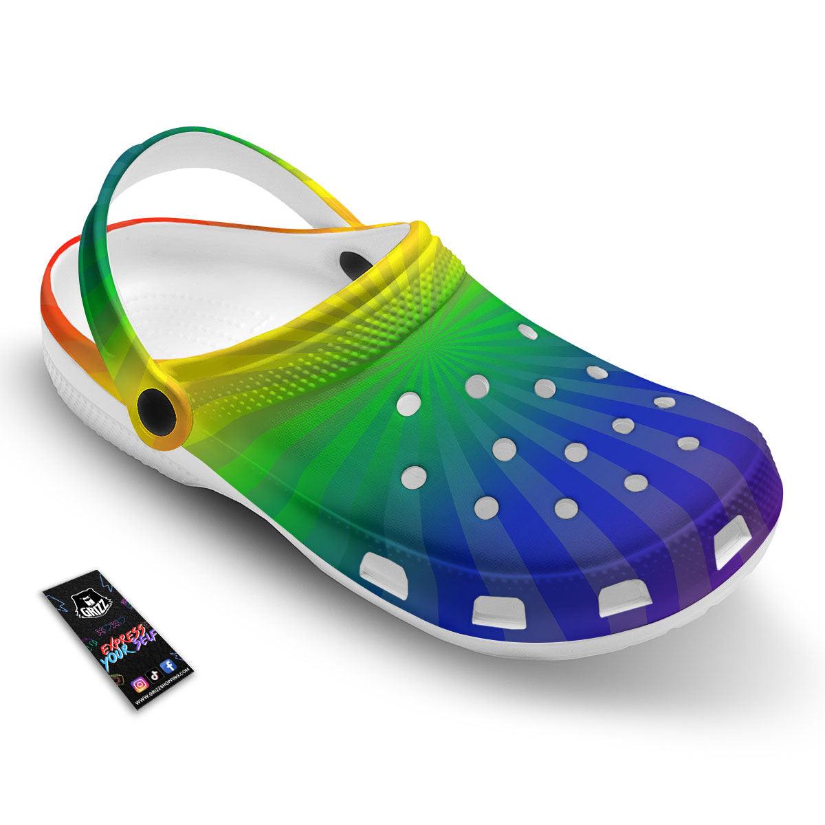 Rainbow Rays LGBT Pride Print Clog-grizzshop