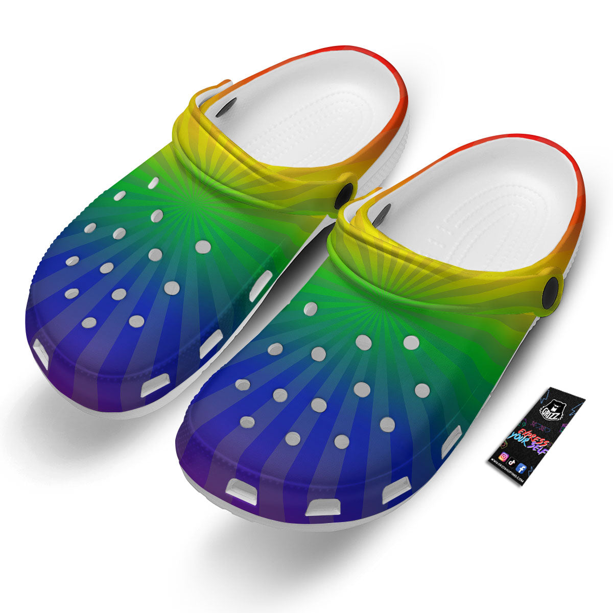 Rainbow Rays LGBT Pride Print Clog-grizzshop