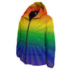 Rainbow Rays LGBT Pride Print Down Jacket-grizzshop