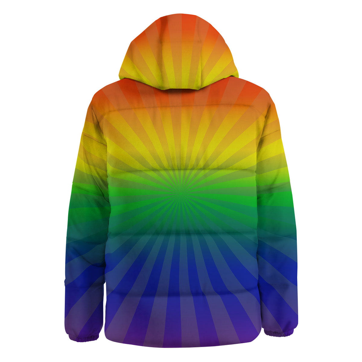 Rainbow Rays LGBT Pride Print Down Jacket-grizzshop