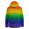 Rainbow Rays LGBT Pride Print Down Jacket-grizzshop