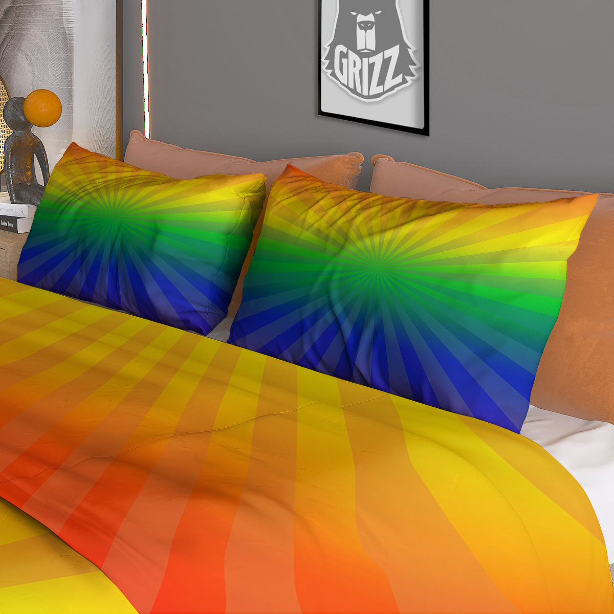 Rainbow Rays LGBT Pride Print Duvet Cover Bedding Set
