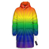 Rainbow Rays LGBT Pride Print Long Down Jacket-grizzshop