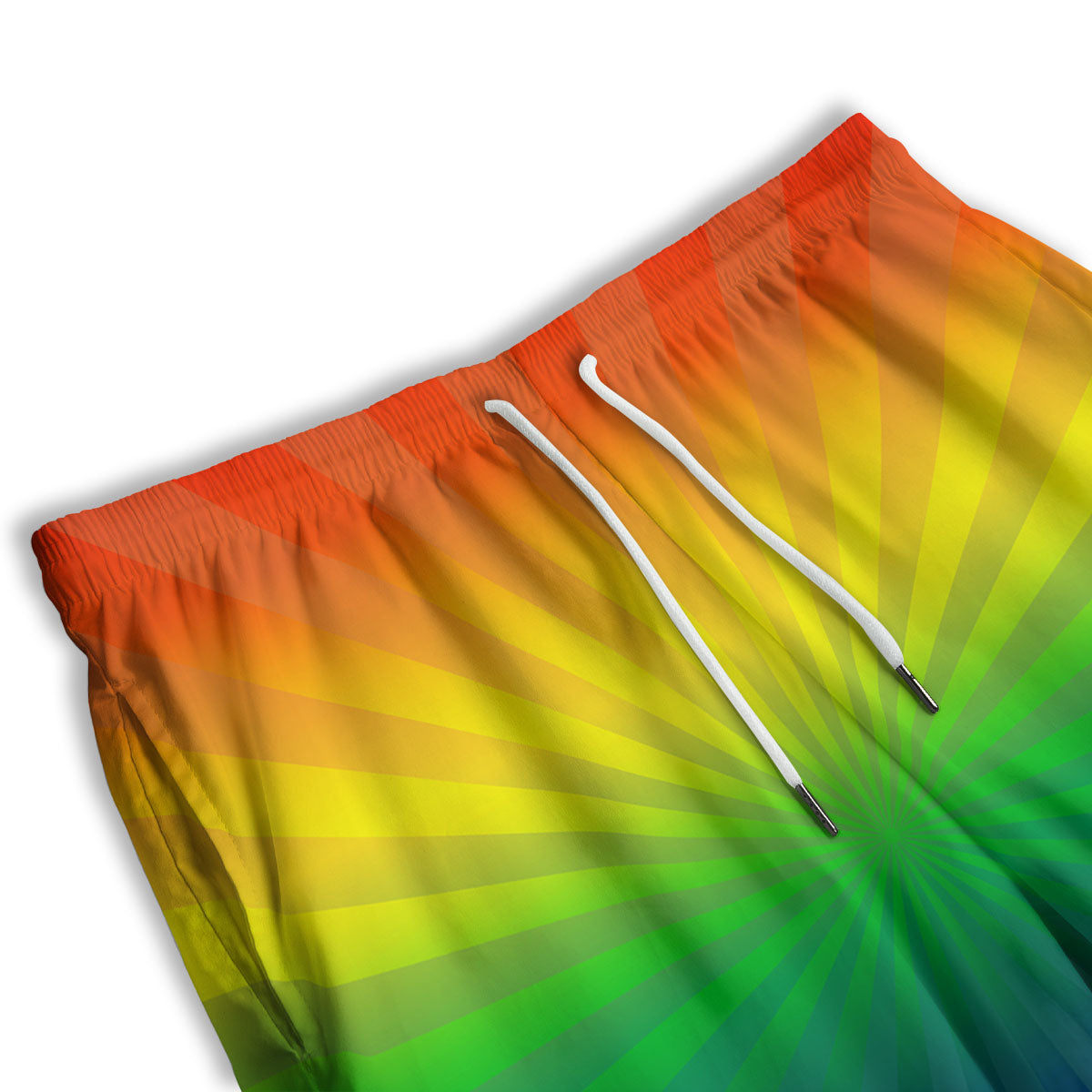 Rainbow Rays LGBT Pride Print Men's Athletic Shorts