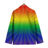 Rainbow Rays LGBT Pride Print Men's Blazer-grizzshop