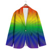 Rainbow Rays LGBT Pride Print Men's Blazer-grizzshop