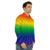 Rainbow Rays LGBT Pride Print Men's Dress Shirts-grizzshop