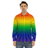 Rainbow Rays LGBT Pride Print Men's Dress Shirts-grizzshop