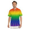 Rainbow Rays LGBT Pride Print Men's Golf Shirts-grizzshop