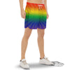 Rainbow Rays LGBT Pride Print Men's Gym Shorts-grizzshop