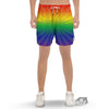 Rainbow Rays LGBT Pride Print Men's Gym Shorts-grizzshop