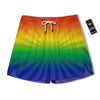 Rainbow Rays LGBT Pride Print Men's Running Shorts-grizzshop