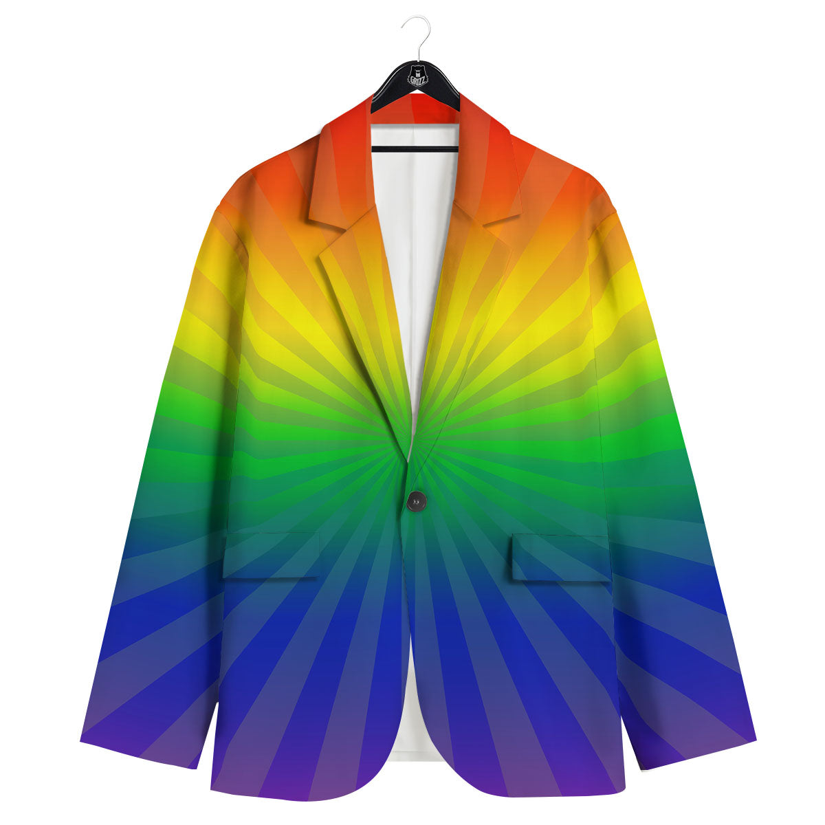 Rainbow Rays LGBT Pride Print Men's Sport Coat-grizzshop