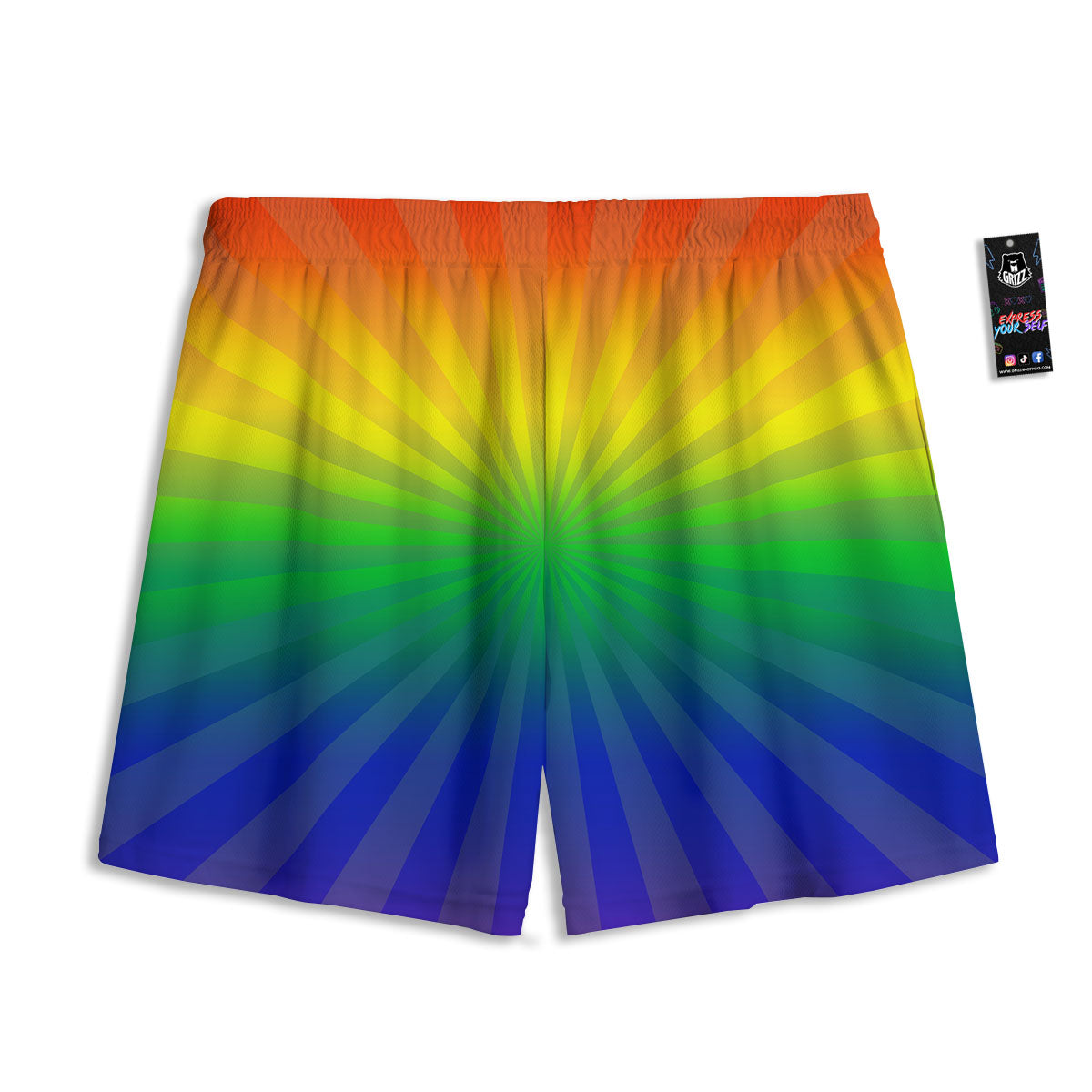 Rainbow Rays LGBT Pride Print Mesh Shorts
