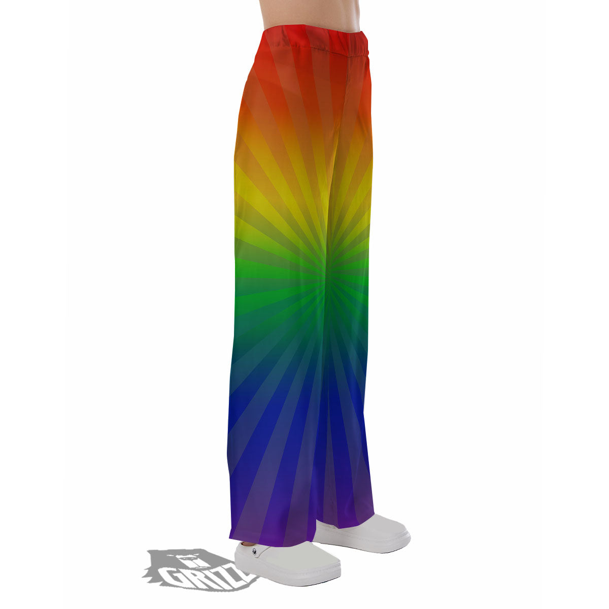 Rainbow Rays LGBT Pride Print Pajama Pants-grizzshop