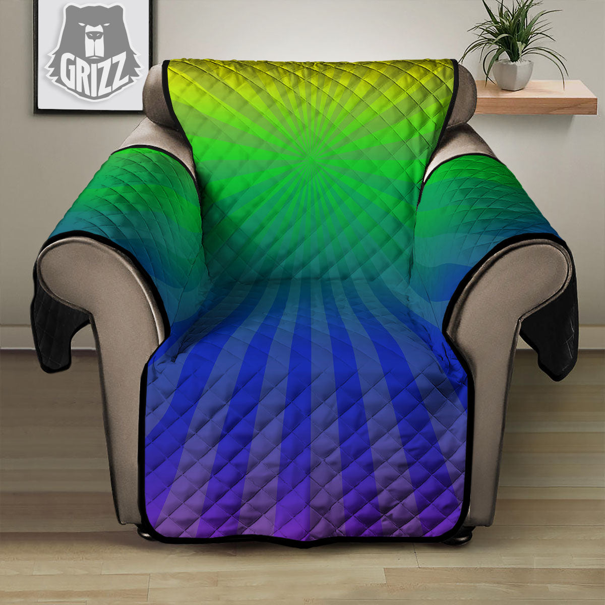 Rainbow Rays LGBT Pride Print Recliner Protector-grizzshop