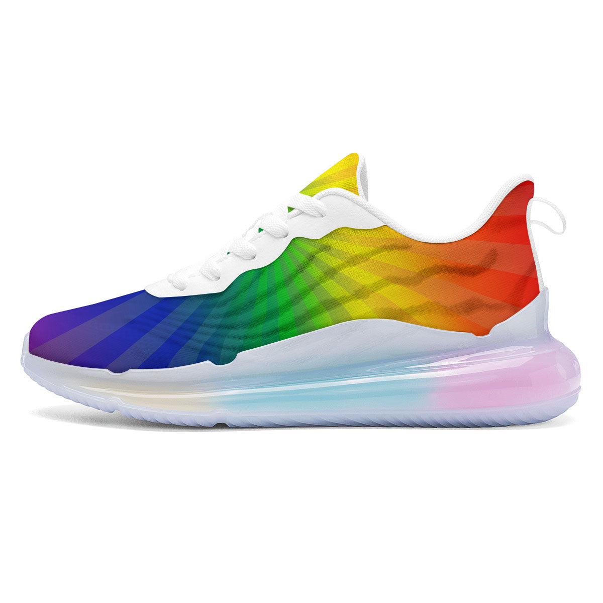 Rainbow Rays LGBT Pride Print Running Sneakers-grizzshop