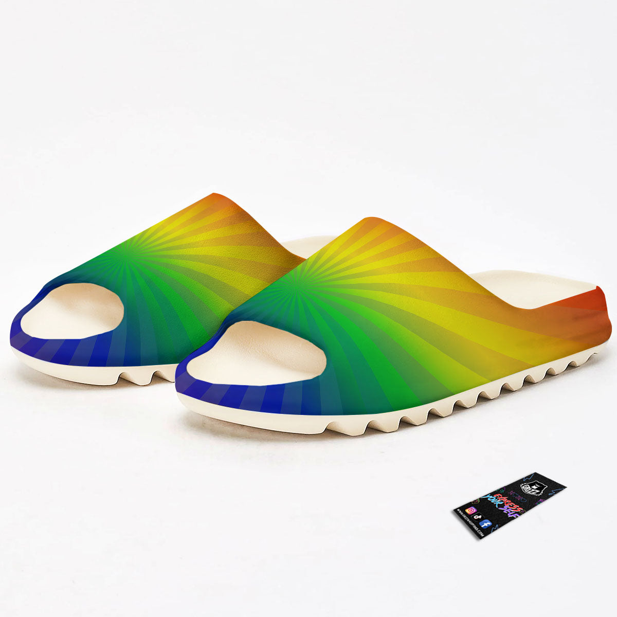 Rainbow Rays LGBT Pride Print Sandals-grizzshop