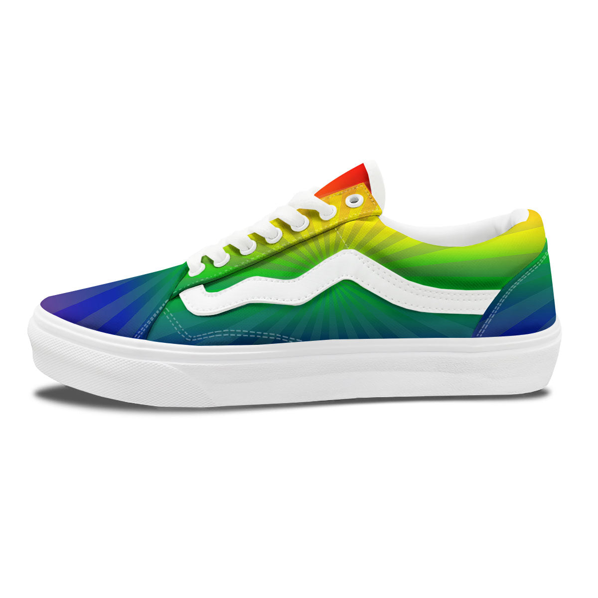 Rainbow Rays LGBT Pride Print Skate Shoes-grizzshop