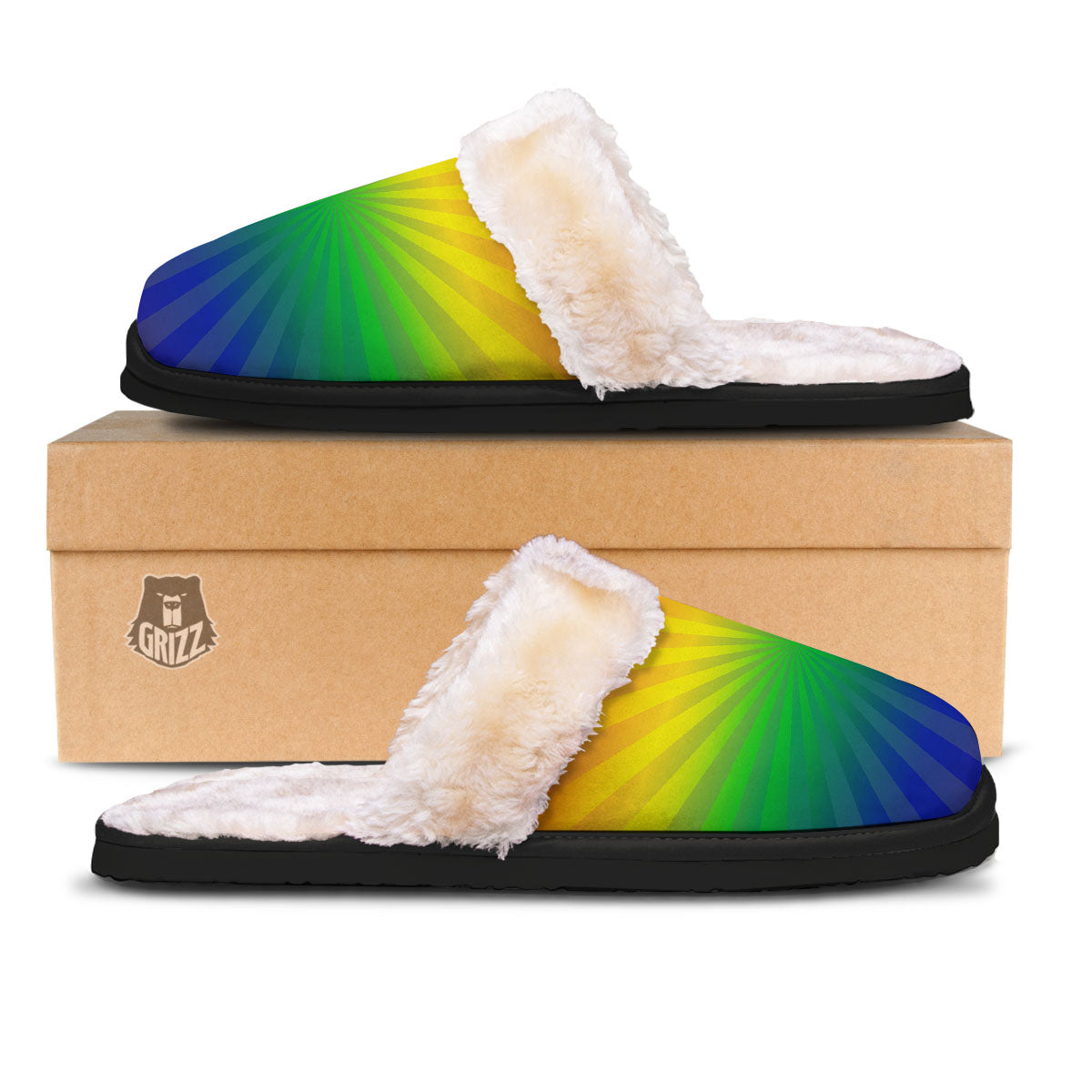 Rainbow Rays LGBT Pride Print Slippers-grizzshop