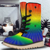 Rainbow Rays LGBT Pride Print Snow Boots-grizzshop