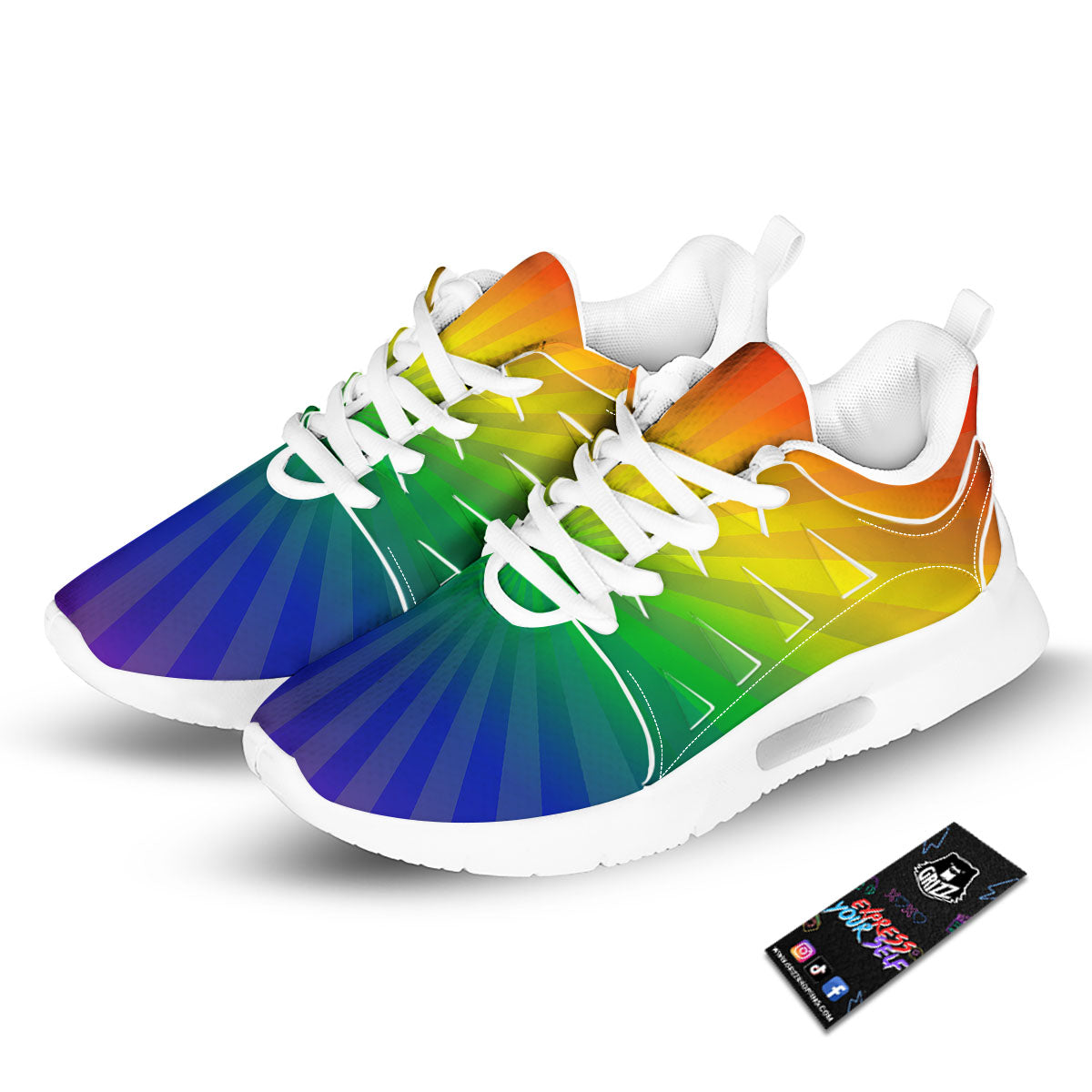 Rainbow Rays LGBT Pride Print Tennis Shoes-grizzshop