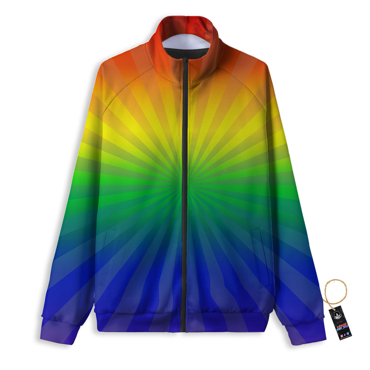 Rainbow Rays LGBT Pride Print Track Jacket-grizzshop