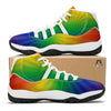 Rainbow Rays LGBT Pride Print White Bball Shoes-grizzshop