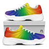 Rainbow Rays LGBT Pride Print White Chunky Shoes-grizzshop