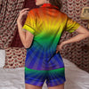 Rainbow Rays LGBT Pride Print Women Silk Pajamas-grizzshop