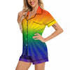 Rainbow Rays LGBT Pride Print Women Silk Pajamas-grizzshop