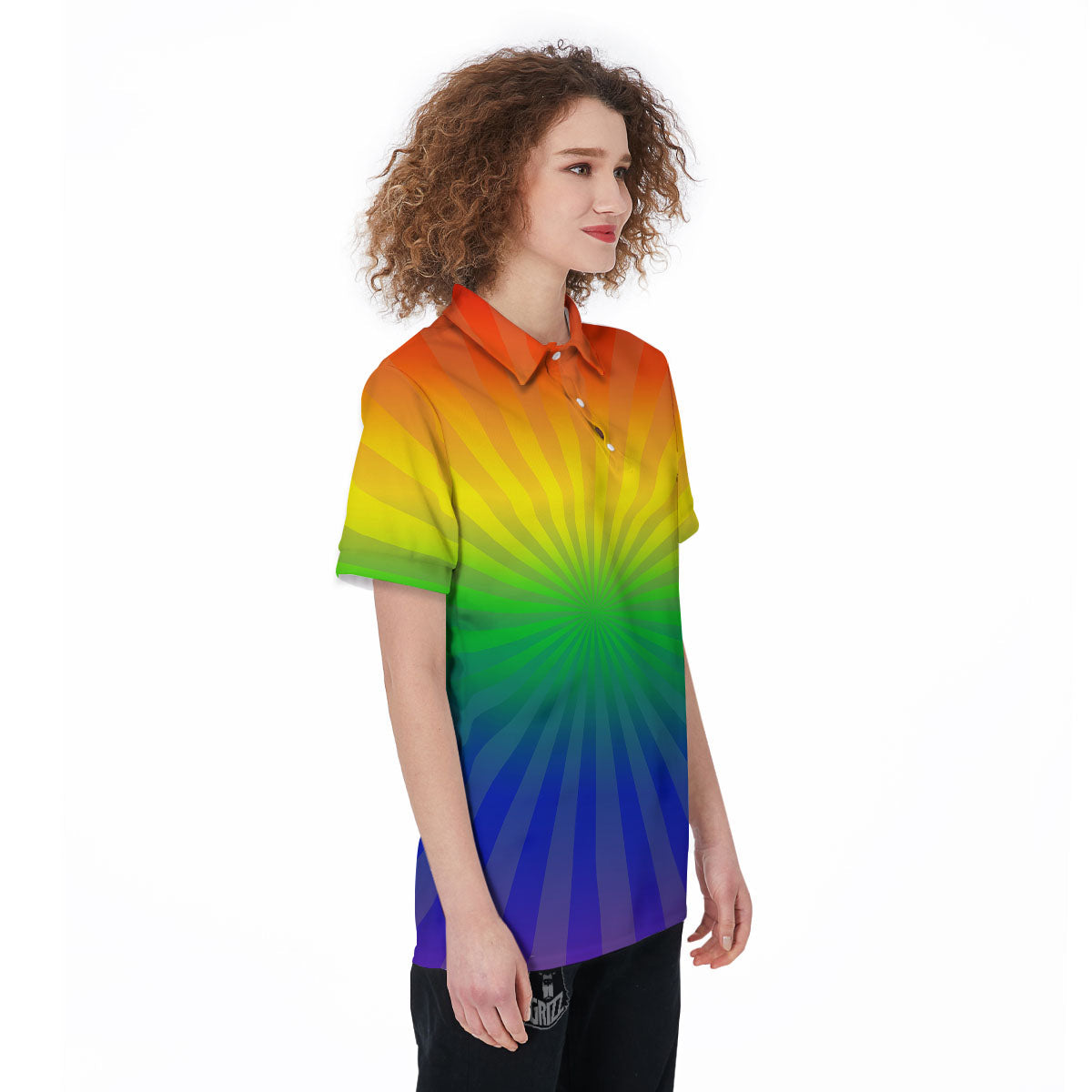 Rainbow Rays LGBT Pride Print Women's Golf Shirts-grizzshop