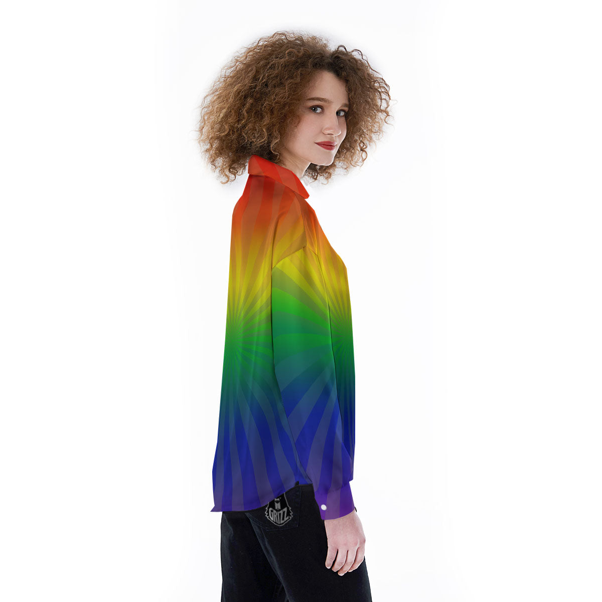 Rainbow Rays LGBT Pride Print Women's Long Sleeve Shirts-grizzshop