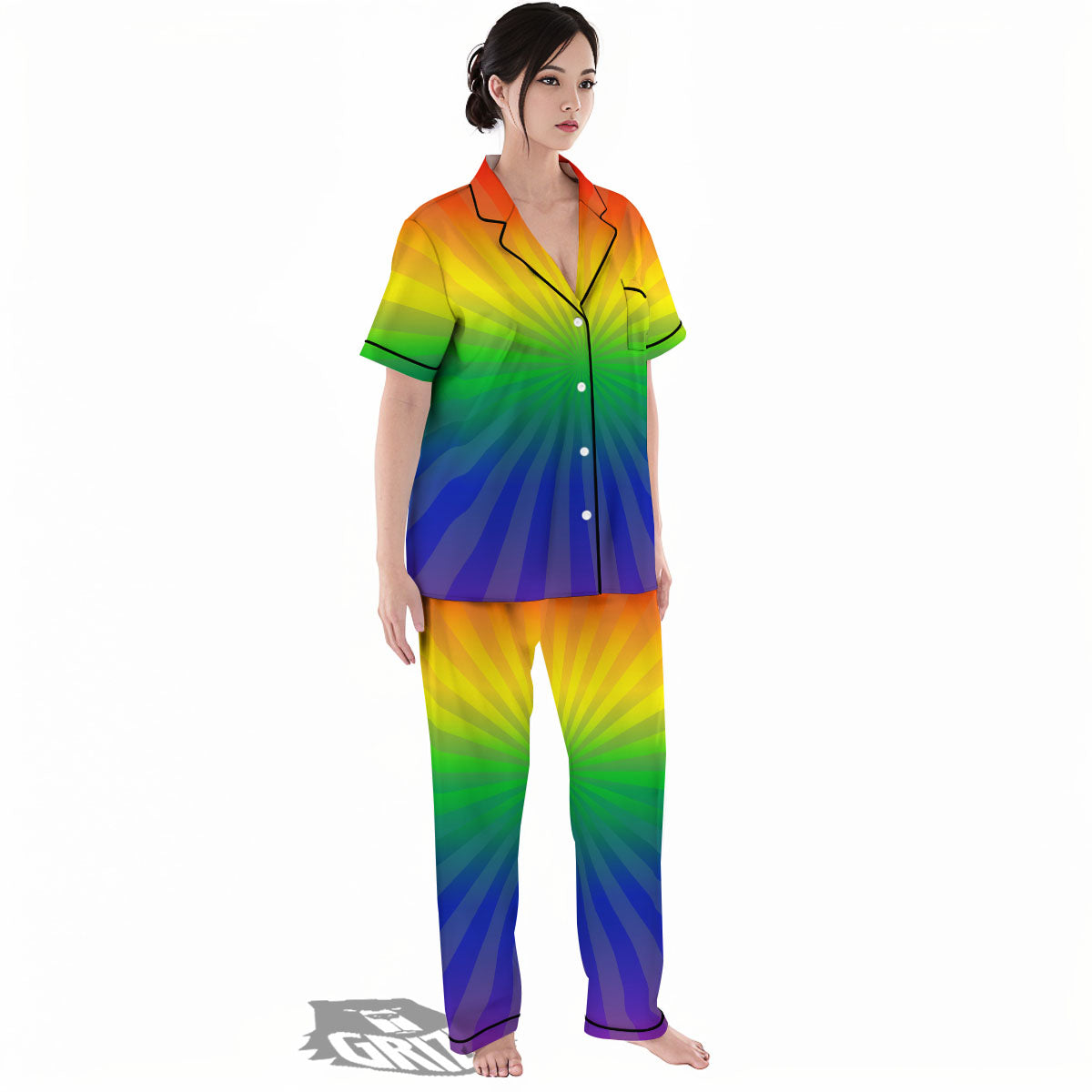 Rainbow Rays LGBT Pride Print Women's Pajamas Set-grizzshop