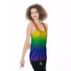 Rainbow Rays LGBT Pride Print Women's Racerback Tank Top-grizzshop