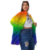 Rainbow Rays LGBT Pride Print Women's Sherpa Jacket-grizzshop