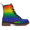 Rainbow Rays LGBT Pride Print Work Boots-grizzshop