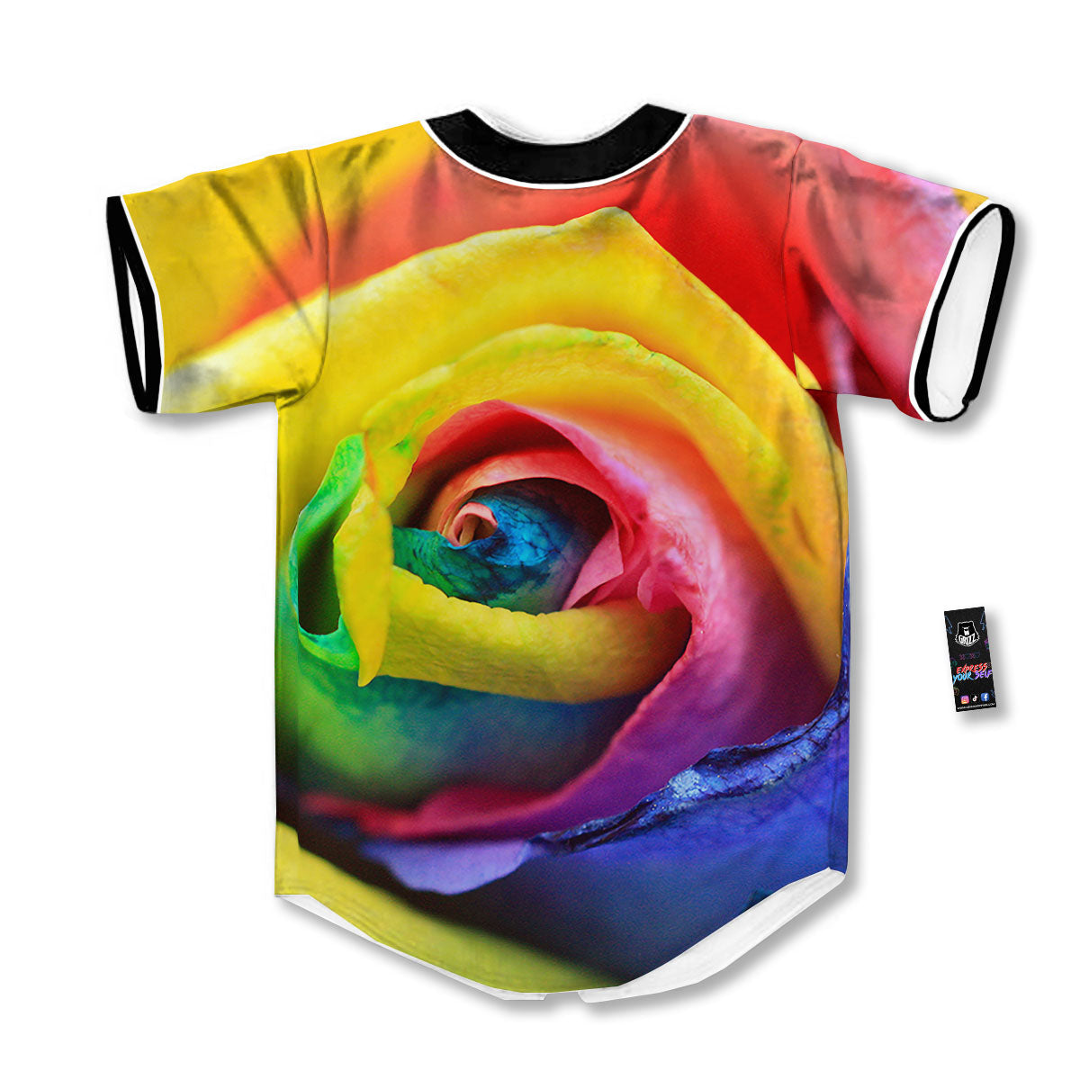 Rainbow Roses LGBT Pride Print Baseball Jersey-grizzshop