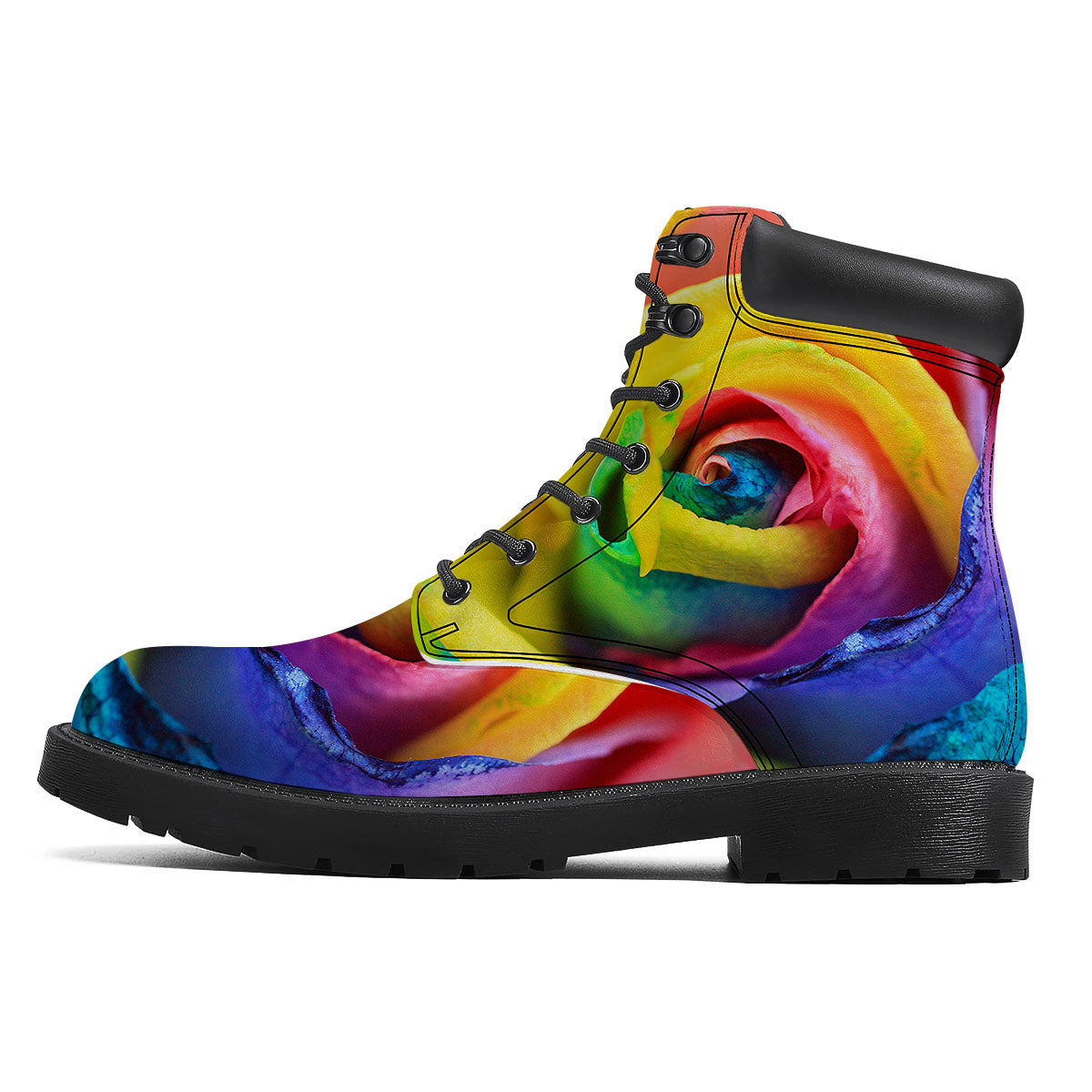 Rainbow Roses LGBT Pride Print Boots-grizzshop