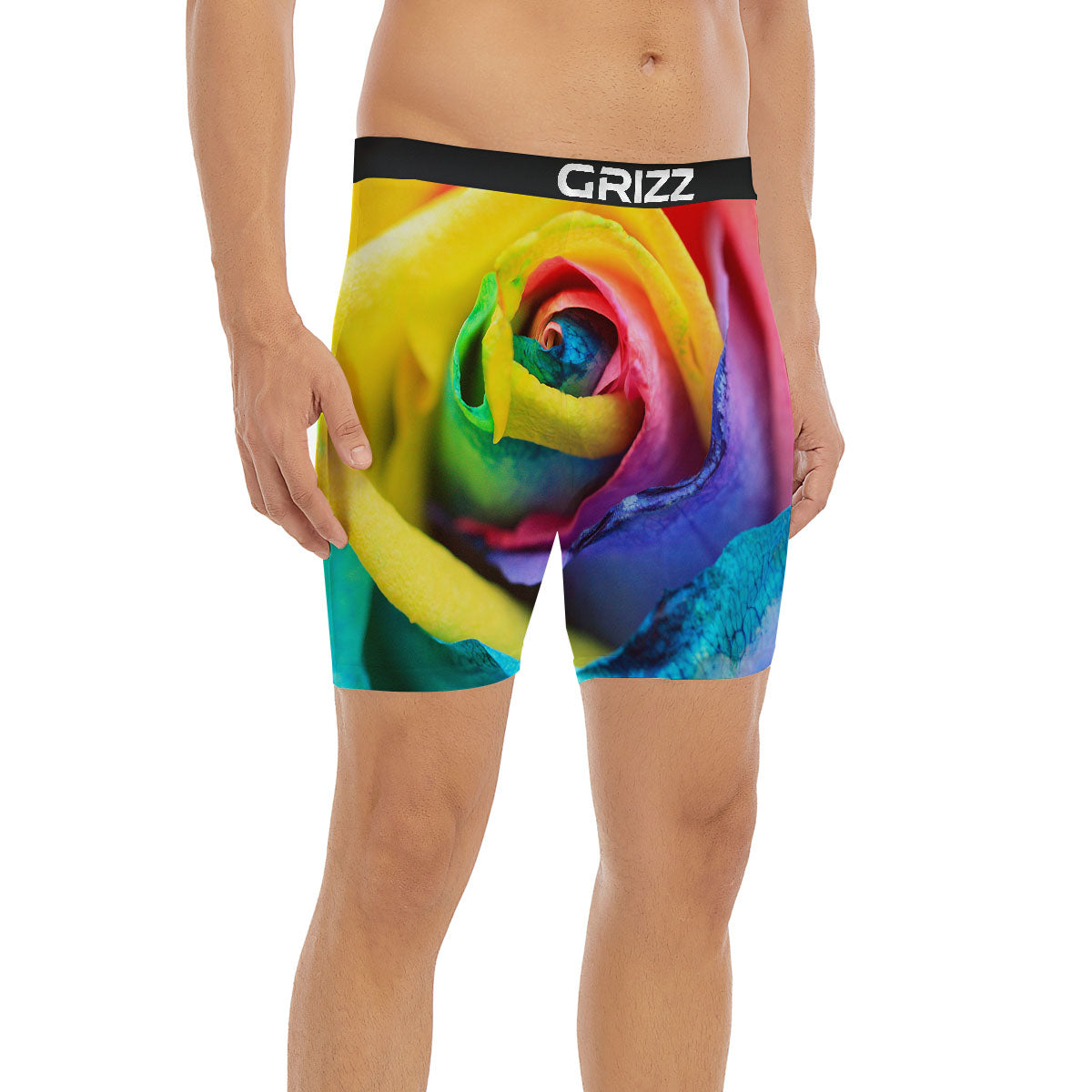 Rainbow Roses LGBT Pride Print Boxer Briefs-grizzshop