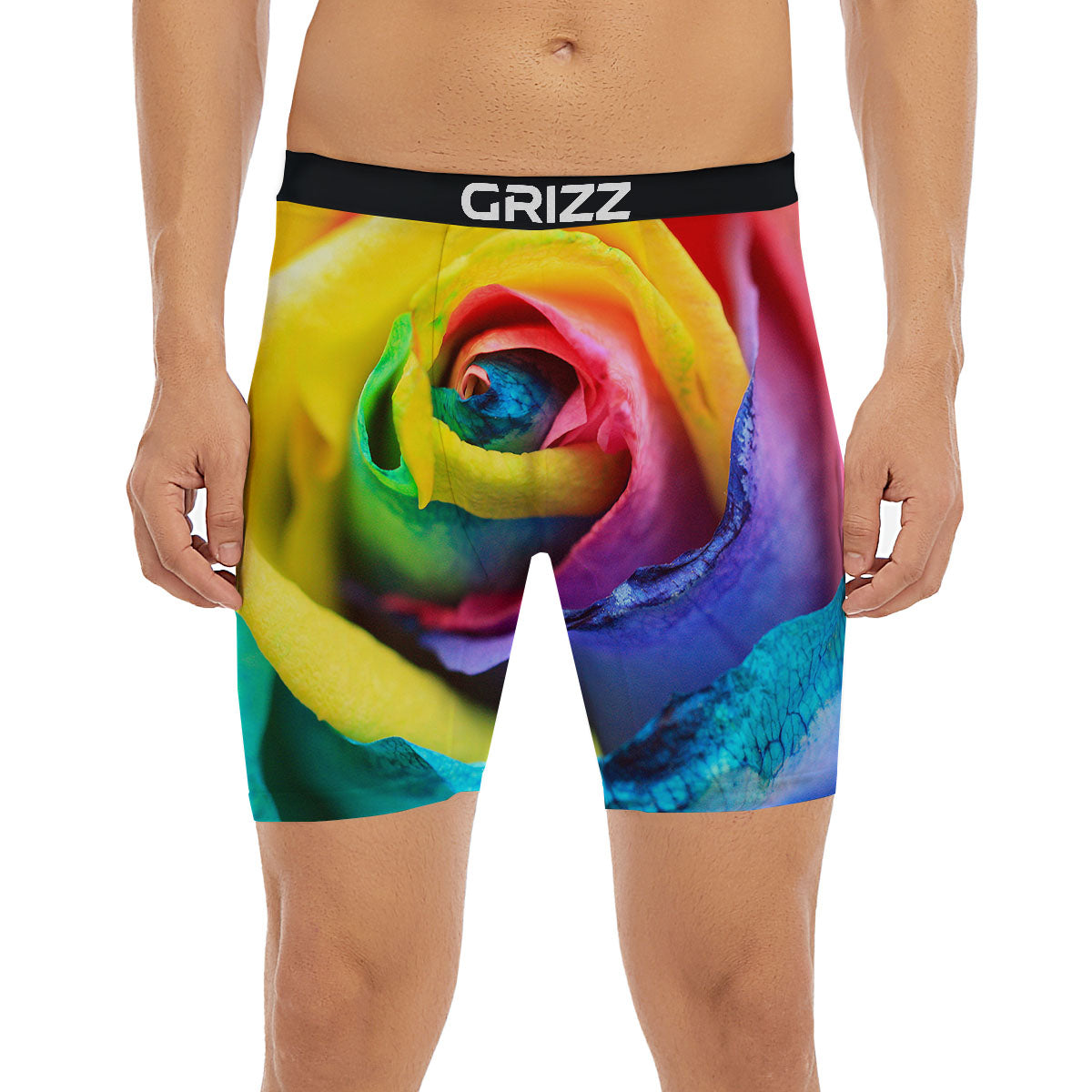 Rainbow Roses LGBT Pride Print Boxer Briefs-grizzshop