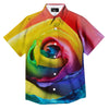 Rainbow Roses LGBT Pride Print Button Up Shirt-grizzshop