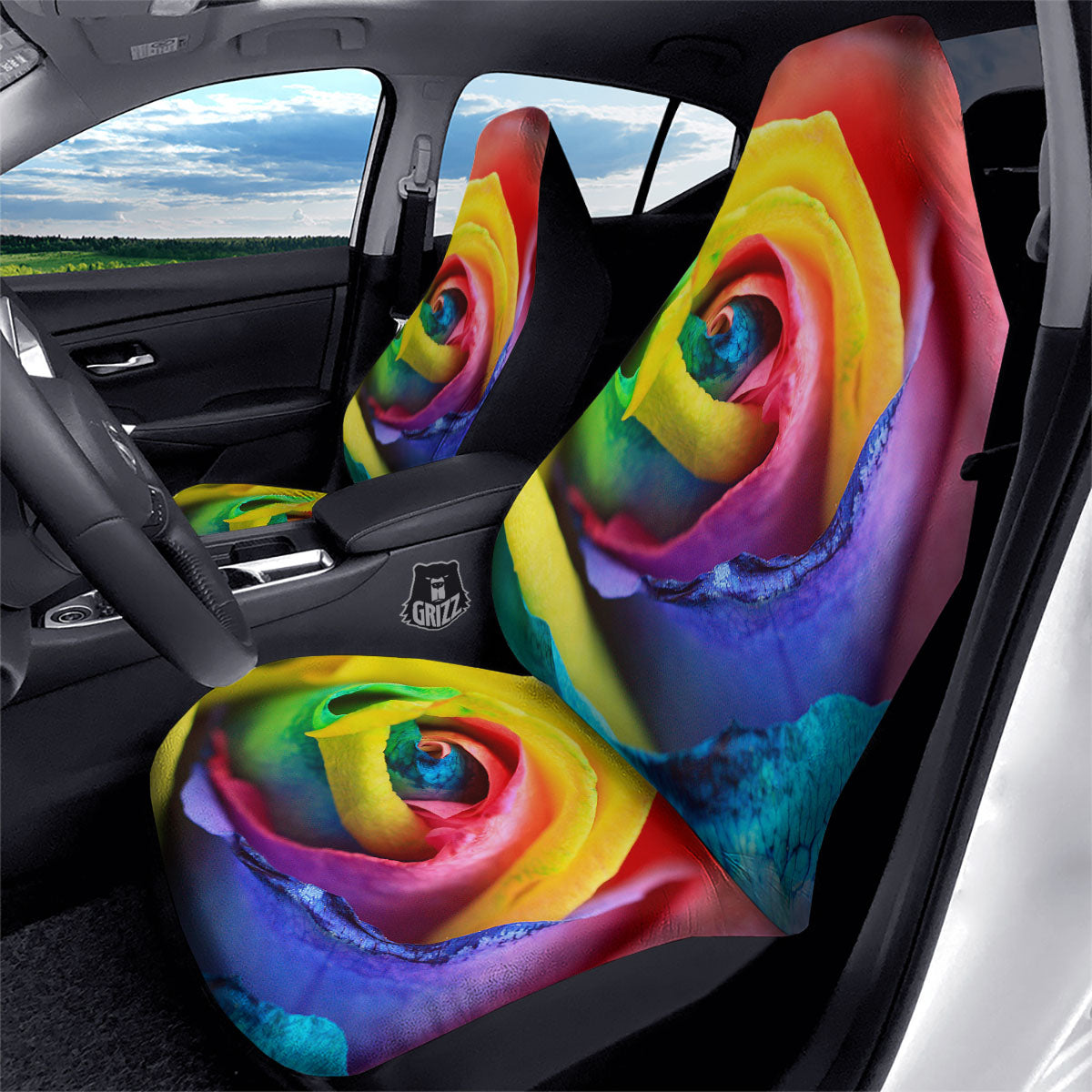 Rainbow Roses LGBT Pride Print Car Seat Covers-grizzshop