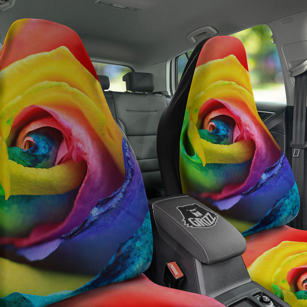 Rainbow Roses LGBT Pride Print Car Seat Covers-grizzshop