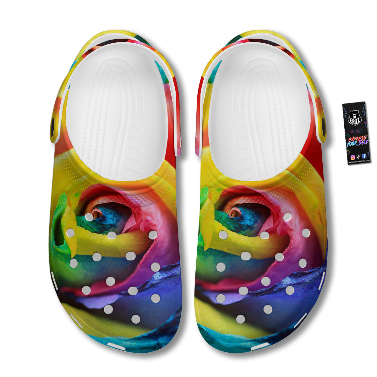 Rainbow Roses LGBT Pride Print Clog-grizzshop