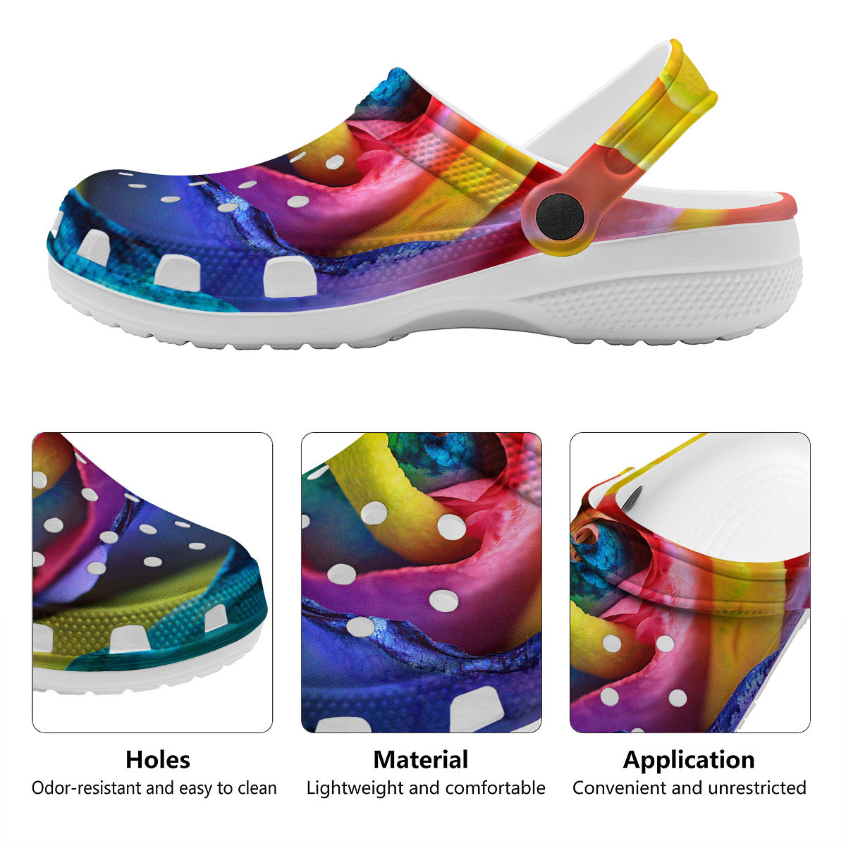 Rainbow Roses LGBT Pride Print Clog-grizzshop