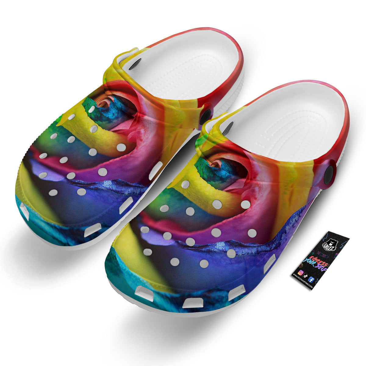 Rainbow Roses LGBT Pride Print Clog-grizzshop