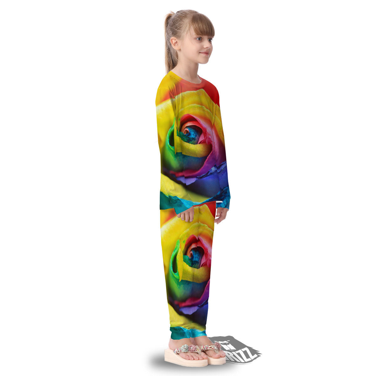 Rainbow Roses LGBT Pride Print Kid's Pajamas-grizzshop